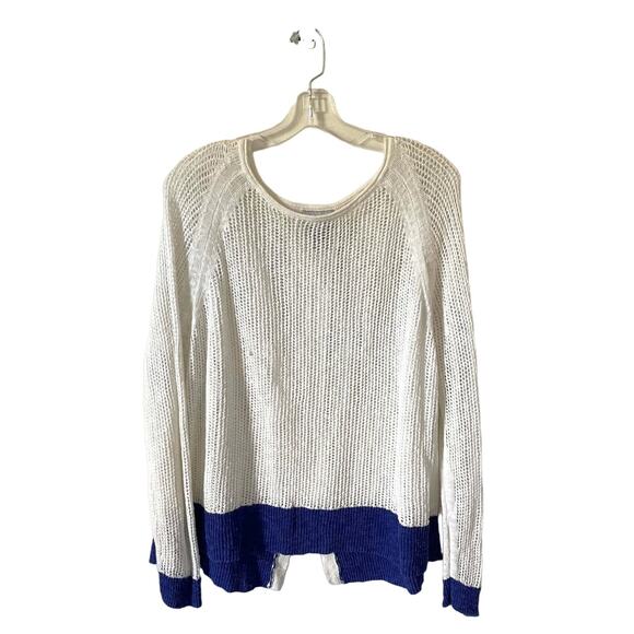 Soft Surroundings Linen Blend Lightweight Sweater White Purple Size XL - Picture 1 of 7